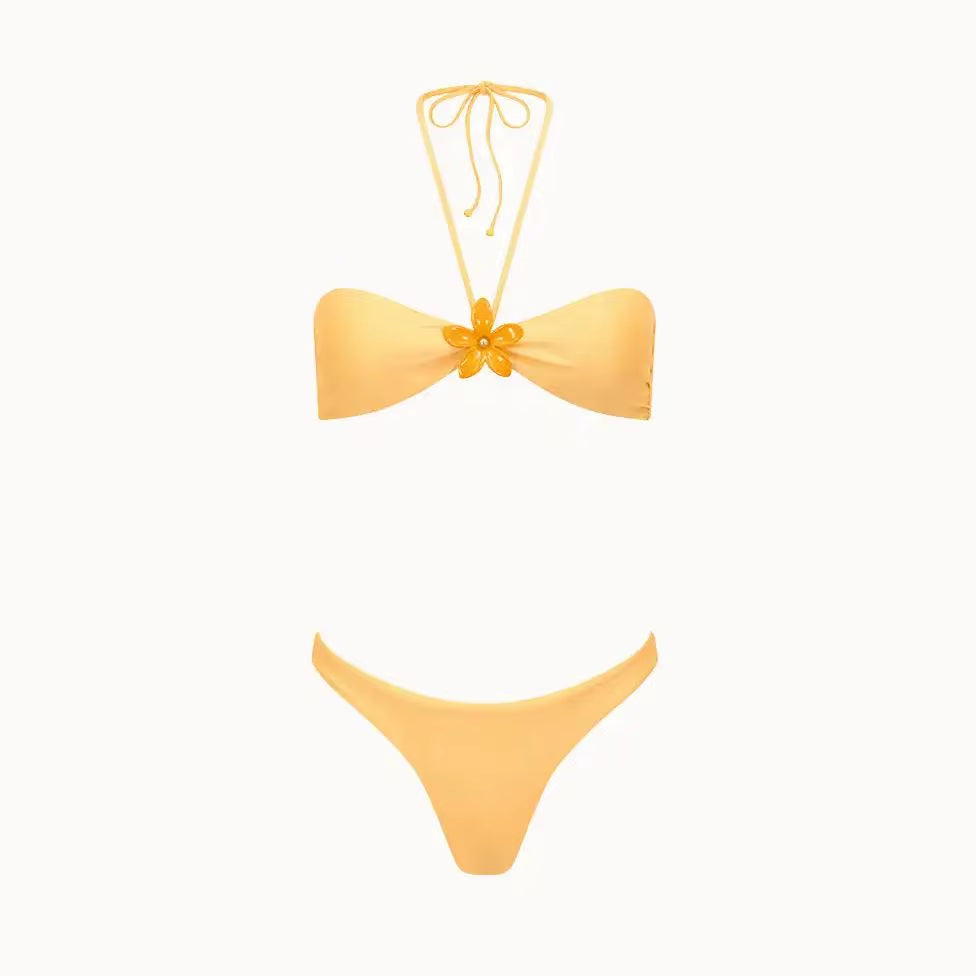 Sexy Swimsuit Bikini with Skirt Women Swimwear High Leg Swimwear Bathing Suit Beachwear Bandeau Biquini