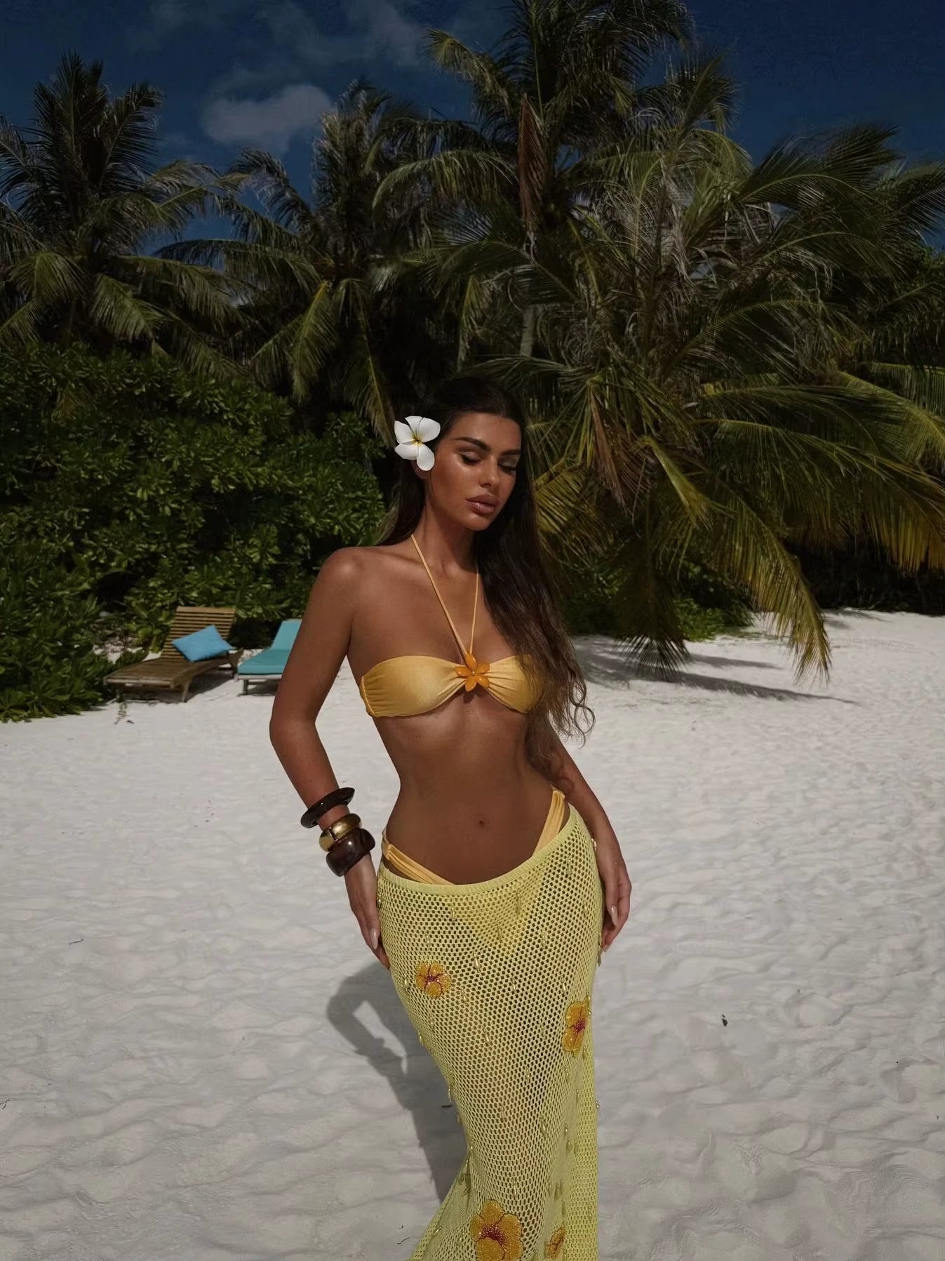 Sexy Swimsuit Bikini with Skirt Women Swimwear High Leg Swimwear Bathing Suit Beachwear Bandeau Biquini