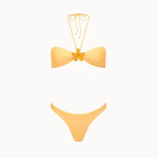 Sexy Swimsuit Bikini with Skirt Women Swimwear High Leg Swimwear Bathing Suit Beachwear Bandeau Biquini